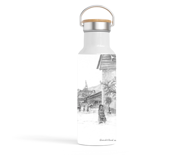 Bouteille isotherme en inox avec couvercle en bambou GCI