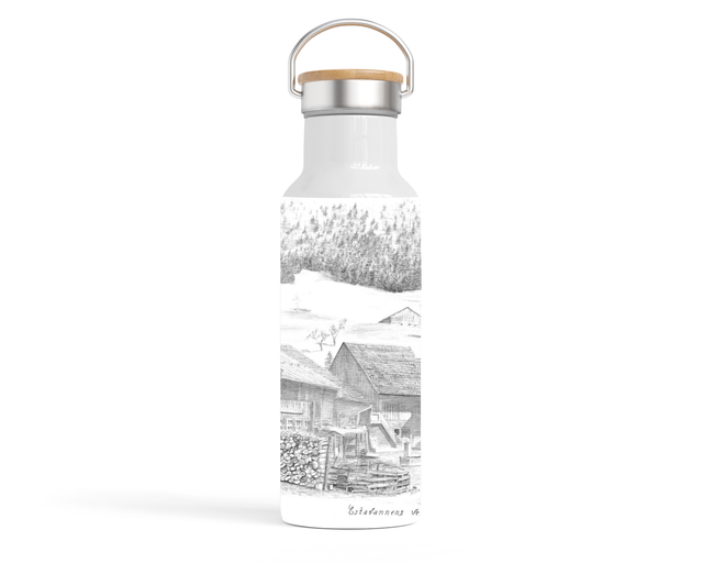 Bouteille isotherme en inox avec couvercle en bambou GCI