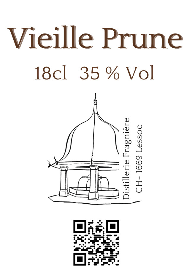 Vieille Prune 18 cl 35% vol. En flasque