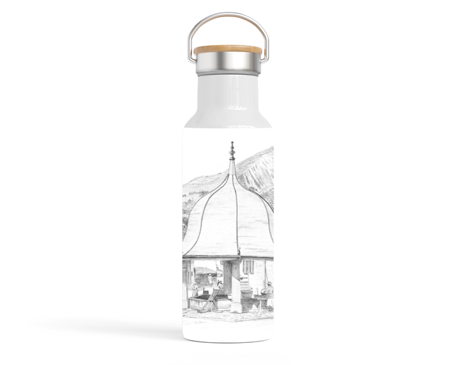 Bouteille isotherme en inox avec couvercle en bambou GCI