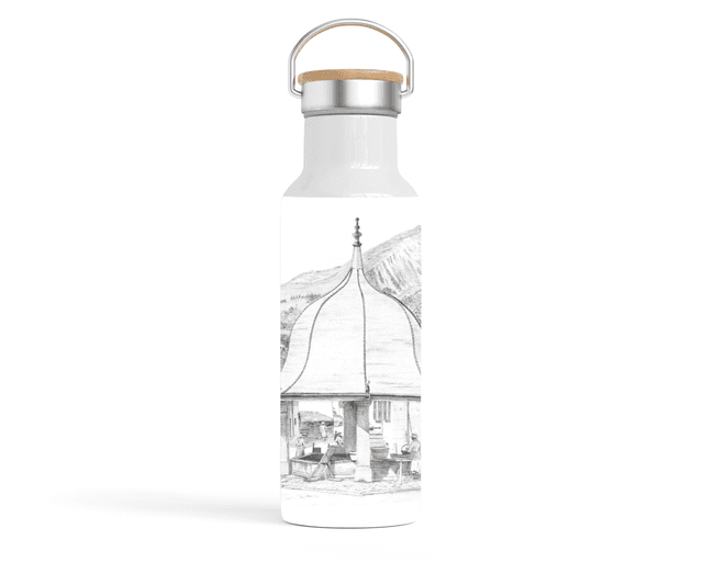 Bouteille isotherme en inox avec couvercle en bambou GCI